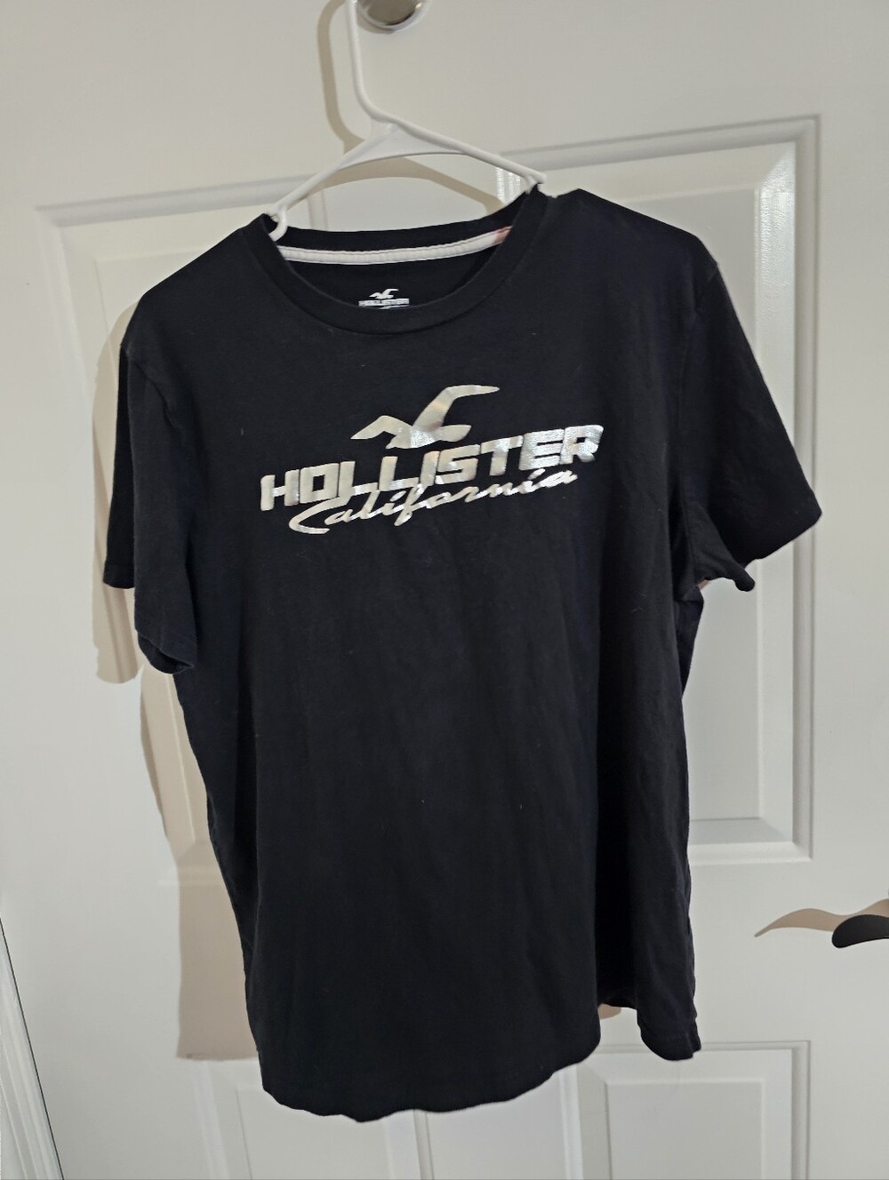 Hollister Black Tee with Silver Logo
